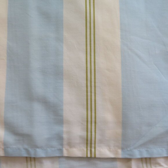 Martha Stewart Collection Twin Bed Skirt Striped Blue White Green 15.5" Drop - Picture 5 of 9